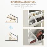 Sapateira Estreita com Prateleiras Ajustáveis e Compartimento Aberto para 10 Pares de Sapatos 58x24x105 cm Branco