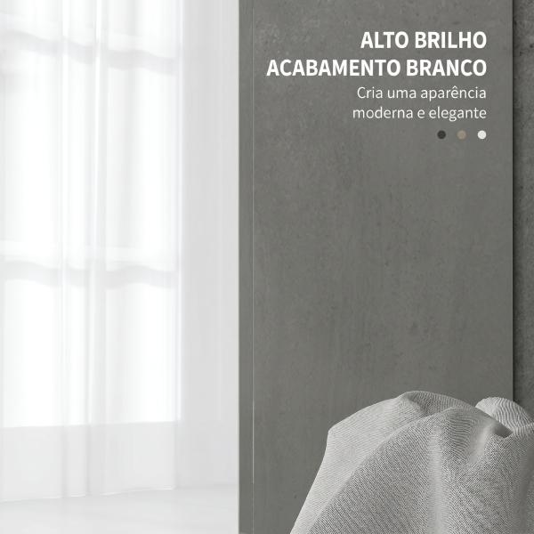 Móvel de Lavatório com 2 Portas e Prateleira Ajustável para Lavatório com ou sem Pedestal 60x34x70 cm Branco Brilhante
