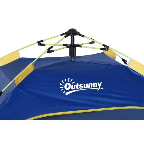 Tenda de Praia Dobrável Tenda de Campismo Pop - up para 1 - 2 Pessoas com Bolsa de Transporte 220x173x120 cm Azul Escuro