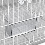 Gaiola para pássaros 60x41x41cm Aviário com 2 poleiros e 3 portas para pássaros pequenos Canários Papagaios de metal branco
