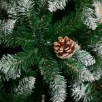 Árvore de Natal Artificial Ø105x210cm com 1440 Pontas de PVC e 75 Pinhas Base Dobrável e Suporte de Aço Decoração de Natal para Interiores Verde