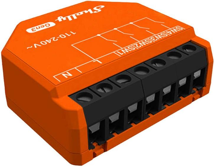 Módulo Ativação Cenários p/ Automação Wi - Fi/Bluetooh 110 - 240V (4 Entradas) - Shelly i4 Gen3
