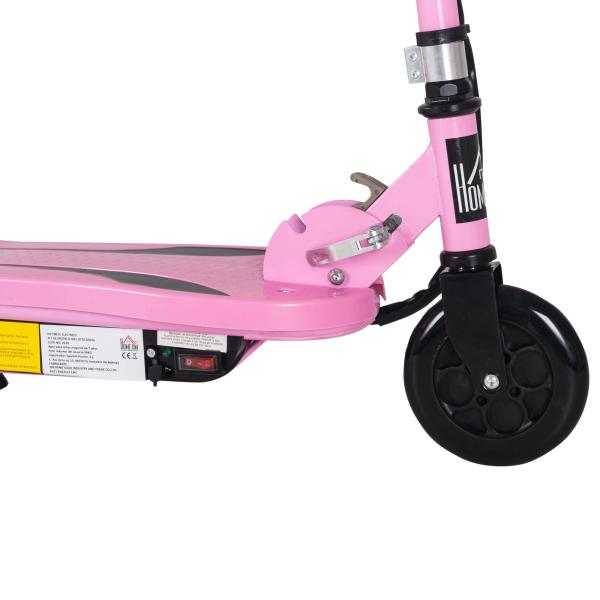 Trotinete Elétrico Dobrável para Crianças de 7 - 14 anos Suporta até 50kg com Altura Ajustável 75x36x82 - 93cm Rosa