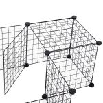 Recinto de Metal para Pequenos Animais de Estimação com 12 Painéis Desmontável DIY 106x73x36 cm Preto