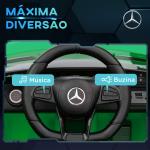 Carro Elétrico para Crianças Carro Mercedes - Benz AMG GTR com Bateria 12V Faróis Buzina e Música 108x67x46 cm Verde