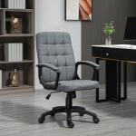 Cadeira de Escritório Giratória com Altura Ajustável e Apoio para os Braços Estilo Moderno 59x63x96 - 105,5 cm Cinza