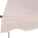 Toldo Manual Retrátil 200x150 cm com Manivela de Alumínio Ângulo Ajustável Proteção Solar para Varanda Jardim Pátio Branco