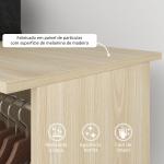 Roupeiro de Madeira Móvel Armário Roupeiro Aberto com 2 Barras para Pendurar e 3 Prateleiras 120x40x128 cm Madeira