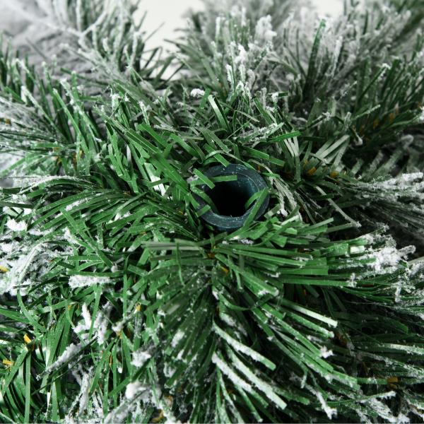 Árvore de Natal Artificial Nevada com 523 Ramos Suporte de Aço Dobrável Decoração para Casa Festas Ø74x180 cm Verde