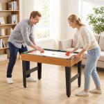 Mesa multijogos 4 em 1 com matraquilhos, bilhar, hóquei de mesa e ping - pong para crianças e adultos 107x61x84,5 cm natural