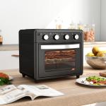 Mini Forno Elétrico 30L 1600W Mini Forno de Convecção com 7 Modos Temporizador e Temperatura Ajustável 43x39x39 cm Preto