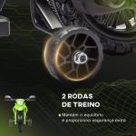 Mota Elétrica para Crianças Moto a Bateria para Crianças 6V com Rodas de Treino e Buzina 105x57x62 cm Verde