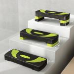 Step para Exercício Aeróbico Plataforma Step com Altura Ajustável em 3 Níveis 80x31x10 - 20 cm Verde e Preto