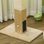 Poste Arranhador para Gatos 79 cm Arranhador para Gatos com Bola Suspensa e Poste de Juta 59,5x39x79 cm Creme e Bege