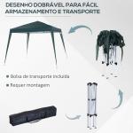 Tenda Dobrável Tenda com Desenho Pop Up para Jardim Campismo Festas Eventos Aço e Oxford 297x297x250 cm Verde