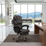 Cadeira de Escritório com 6 Pontos de Massagem Reclinável de PU com Controlo Remoto e Altura Ajustável 63x57x118 - 126 cm