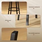 Conjunto de 2 Bancos de Bar Bancos Altos de Cozinha com Encosto e Apoio para Pés Estofados em PU Assento 41,5x36,5x99,5 cm Madeira e Preto