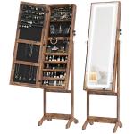 Joalheiro de Pé Armário para Jóias com Fita de Luz LED e Fechadura Magnética 46x36,5x151,5 cm Madeira