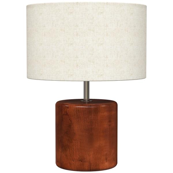 Candeeiro de Mesa Rústico com Base de Madeira Ecrã de Linho Interruptor Basculante E27 40W Ø20x27 cm Madeira e Bege