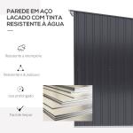 Abrigo de Jardim 0,92 m² 100x103x160cm de Aço Galvanizado com Porta Fechadura e Teto Inclinado para Armazenamento de Ferramentas Cinza Escuro