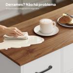 Aparador de Cozinha Rústico 4 Prateleiras de Porta Prateleiras Ajustáveis 3 Gavetas 120x38x87 cm Branco e Nogueira