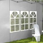 2 Paredes Laterais para Tenda de 3x3 / 3x4 m 295x195 cm Parede de Substituição de Tecido Oxford para Tendas Dobráveis Cinzento Claro