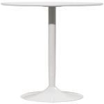 Mesa de Cozinha Redonda Mesa de Jantar Moderna para 2 Pessoas com Base de Aço e Almofadas Antiderrapantes Ø80x75 cm Branco