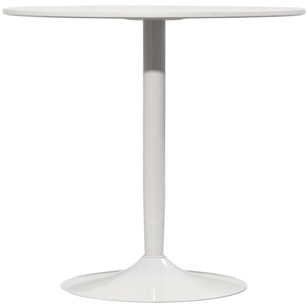 Mesa de Cozinha Redonda Mesa de Jantar Moderna para 2 Pessoas com Base de Aço e Almofadas Antiderrapantes Ø80x75 cm Branco
