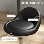 Banco com Rodas Banco Giratório com Altura Ajustável Cosmética Dentista Cabeleireiro Ø50x63 - 83 cm Preto