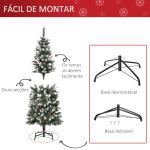 Árvore de Natal Artificial 150cm com 408 Ramos 28 Bagas 24 Pinhas Folhas de PVC e Suporte Metálico para Interiores Verde