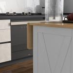 Ilha de Cozinha com Bancada de Madeira Dobrável 2 Portas 2 Gavetas Prateleira Ajustável e 4 Rodas 10x60x90,5 cm Branco e Madeira