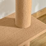 Arranhador para Gatos de Chão ao Teto Ajustável com 4 Plataformas e Poste 43x27x228 - 260 cm Castanho Claro