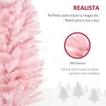 Árvore de Natal Artificial 180cm Ignífugo com 390 Ramos de PVC Decoração de Natal para Interiores Rosa