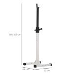 Suporte para Barra de Pesos Ajustável Estante de Aço para Levantamento de Pesos Carga Máx. 150kg Treinamento em Academia Casa 52x48x105 - 160cm Branco e Preto