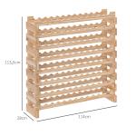 Suporte para Garrafas de Vinho para 96 Garrafas com 8 Níveis Suporte para Vinhos Vertical 114x28x113,5 cm Madeira