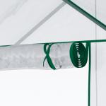 Estufa de Jardim com 4 Prateleiras Porta com Fecho de Correr para Cultivo de Plantas Flores Vegetais 142x73x195 cm Verde