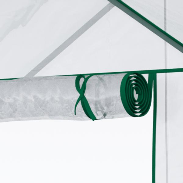 Estufa de Jardim com 4 Prateleiras Porta com Fecho de Correr para Cultivo de Plantas Flores Vegetais 142x73x195 cm Verde
