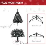 Árvore de Natal Automática 120 cm com 222 Ramos 28 Decorações Suporte em Aço Base Dobrável e Removível Verde