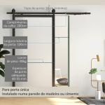 4FT/122CM Kit de Ferragens para Porta Deslizante Dobrável para 2 Portas com Trilho para Celeiro Preto