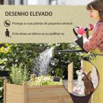 Mesa de Cultivo de Madeira Horta Elevada 115x55x80 cm com Tecido não Tecido para Cultivo de Plantas Verduras Flores Madeira