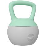 Kettlebell de 10 kg Pesa Russa Preenchida de Areia Metálica e Alça Antiderrapante para Treino em Casa Ginásio Ø21x30 cm Cinzento