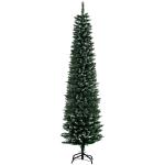 Árvore de Natal Artificial Altura 190 cm com 570 Ramos de PVC Ignífugos Base Dobrável e Suporte Metálico Decoração de Natal Ø53x190 cm Verde
