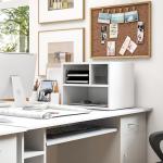 Móvel para Impressora com Rodas Suporte para Impressora com Compartimentos Abertos para Escritório Estúdio 40x30x36 cm Branco