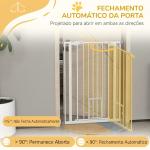 Barreira de Segurança Ajustável com Portinhola, Fecho Automático e Bloqueio Duplo, 74 - 80x104,1 cm, Branca