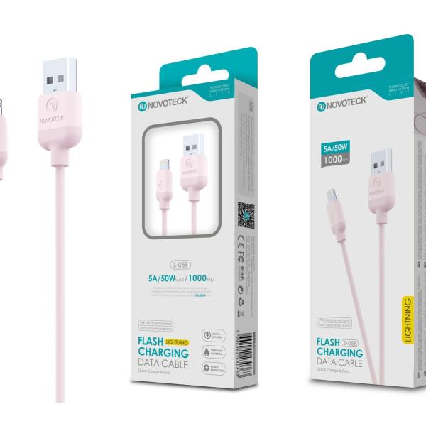 Cabo Lightning Rosa 5A 50W 1M S-058 Silicone TPE