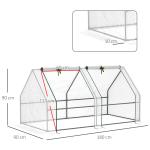Estufa de Jardim 180x90x90 cm Tipo Casa Tubo de Aço com 2 Acessos Estufa Pequena para Cultivo de Plantas Branco