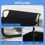 Cama Elevada para Cães Respirável para Cães Pequenos 91x69x29 cm Tecido de Textilene Apoio de Cabeça Preto