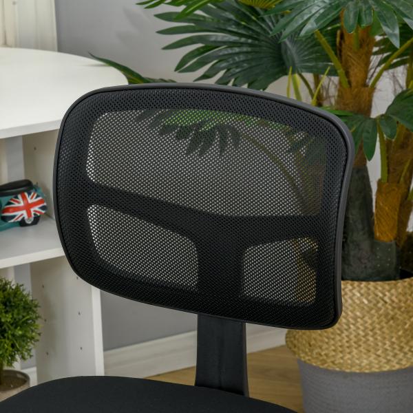 Cadeira de Escritório Operativa Giratória 360° com Altura Ajustável Suporte Lombar 43x48x77,5 - 89,5cm Preto