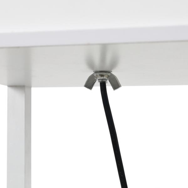 Candeeiro de Pé de Madeira com 3 Prateleiras De Armazenamento para Lâmpada E27 Potência Máx. 40W Candeeiro Moderno para Sala de Estar Dormitório 26x26x160cm Branco