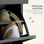 Sapateira Estreito com 2 Compartimentos e 2 Gavetas para 12 Pares de Sapatos 80x30x91,5 cm Preto